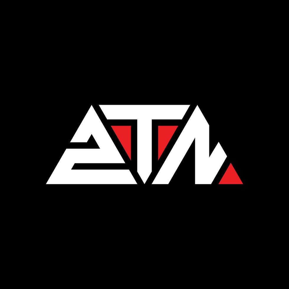 ZTN triangle letter logo design with triangle shape. ZTN triangle logo design monogram. ZTN triangle vector logo template with red color. ZTN triangular logo Simple, Elegant, and Luxurious Logo. ZTN