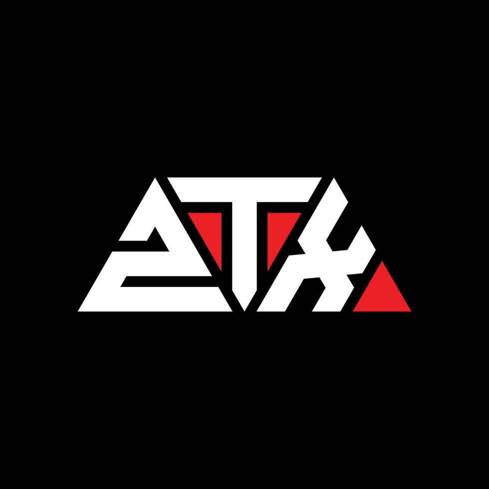 Diseño de logotipo de letra triangular ztx con forma de triángulo. monograma de diseño del logotipo del triángulo ztx. plantilla de logotipo de vector de triángulo ztx con color rojo. logotipo triangular ztx logotipo simple, elegante y lujoso. ztx