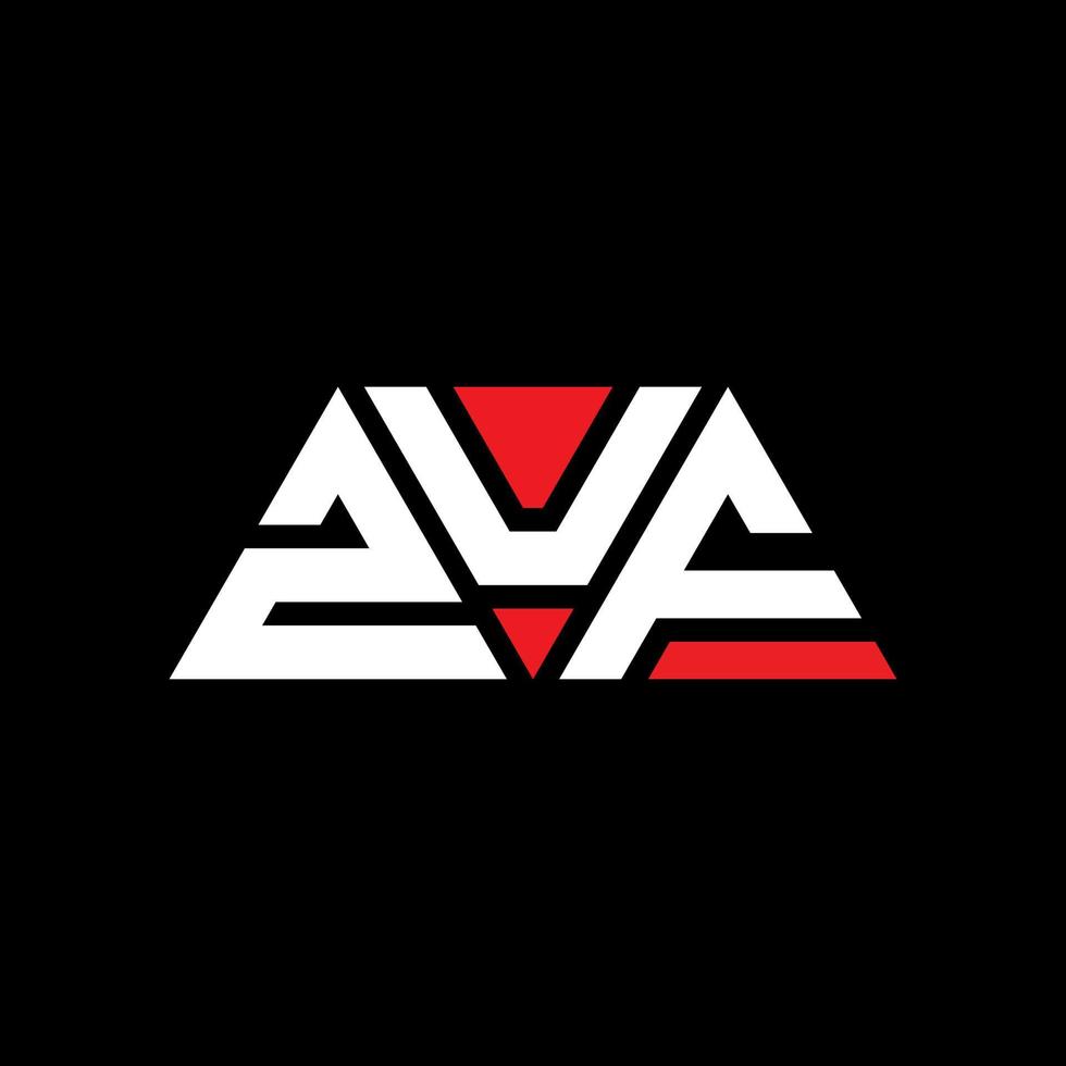ZUF triangle letter logo design with triangle shape. ZUF triangle logo design monogram. ZUF triangle vector logo template with red color. ZUF triangular logo Simple, Elegant, and Luxurious Logo. ZUF