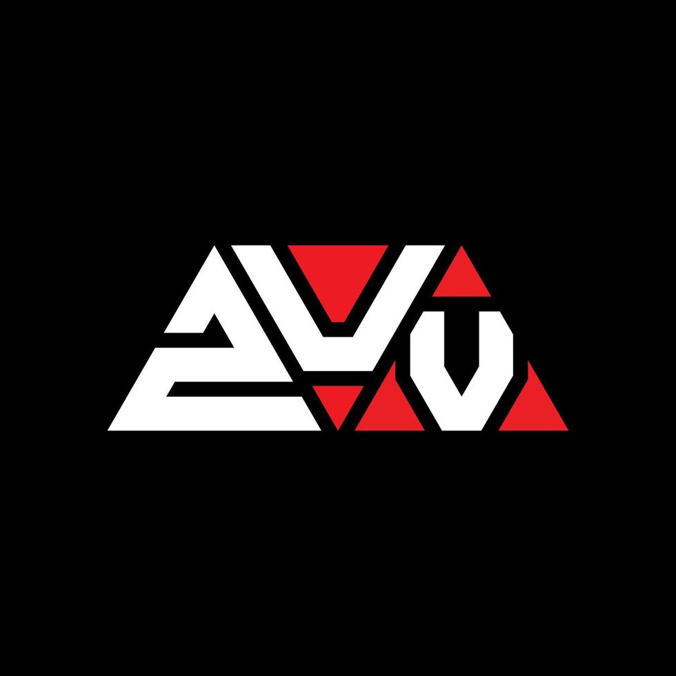 diseño de logotipo de letra triangular zuv con forma de triángulo. monograma de diseño del logotipo del triángulo zuv. plantilla de logotipo de vector de triángulo zuv con color rojo. logotipo triangular zuv logotipo simple, elegante y lujoso. zuv