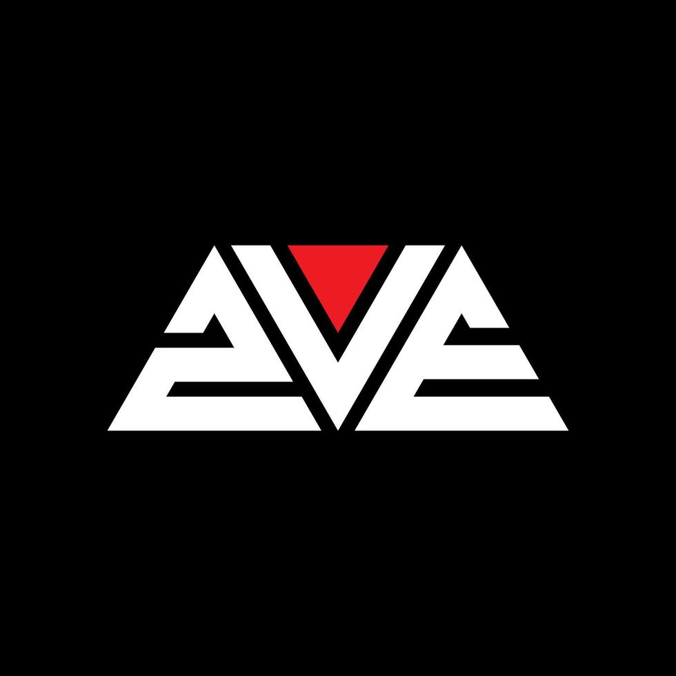 diseño de logotipo de letra triangular zve con forma de triángulo. monograma de diseño del logotipo del triángulo zve. plantilla de logotipo de vector de triángulo zve con color rojo. logotipo triangular zve logotipo simple, elegante y lujoso. zve