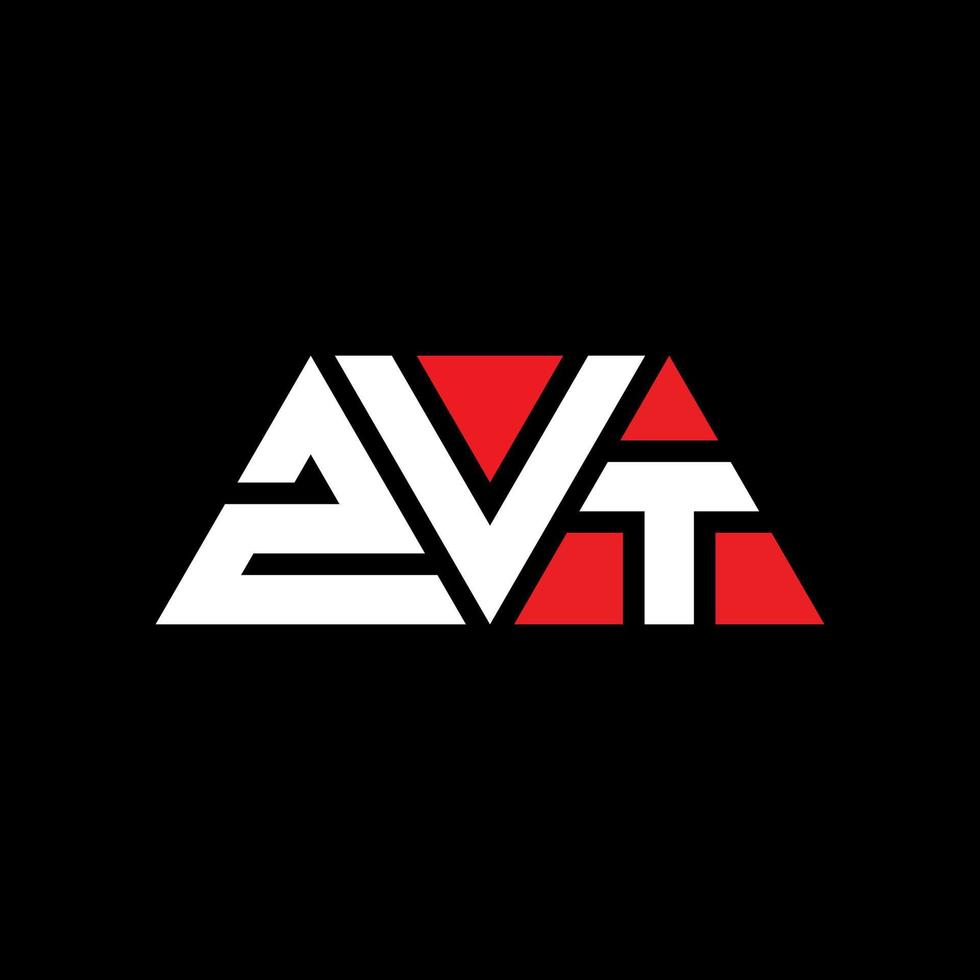 Diseño de logotipo de letra triangular zvt con forma de triángulo. monograma de diseño del logotipo del triángulo zvt. plantilla de logotipo de vector de triángulo zvt con color rojo. logotipo triangular zvt logotipo simple, elegante y lujoso. zvt