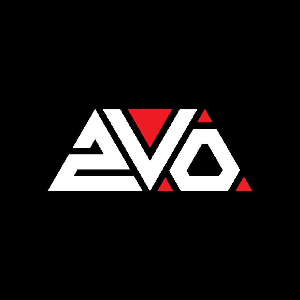 Diseño de logotipo de letra triangular zvo con forma de triángulo. monograma de diseño del logotipo del triángulo zvo. plantilla de logotipo de vector de triángulo zvo con color rojo. logotipo triangular zvo logotipo simple, elegante y lujoso. zvo