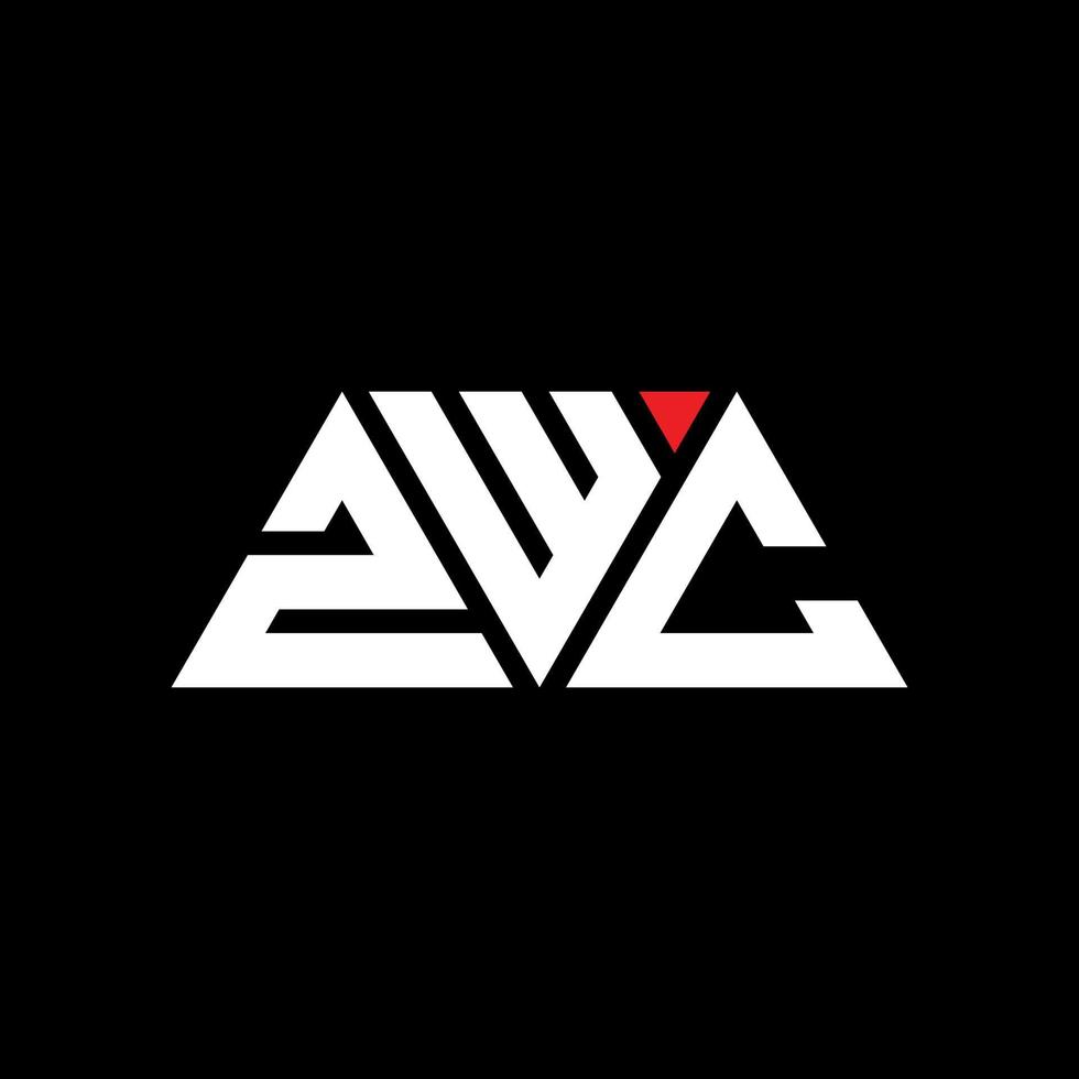 ZWC triangle letter logo design with triangle shape. ZWC triangle logo