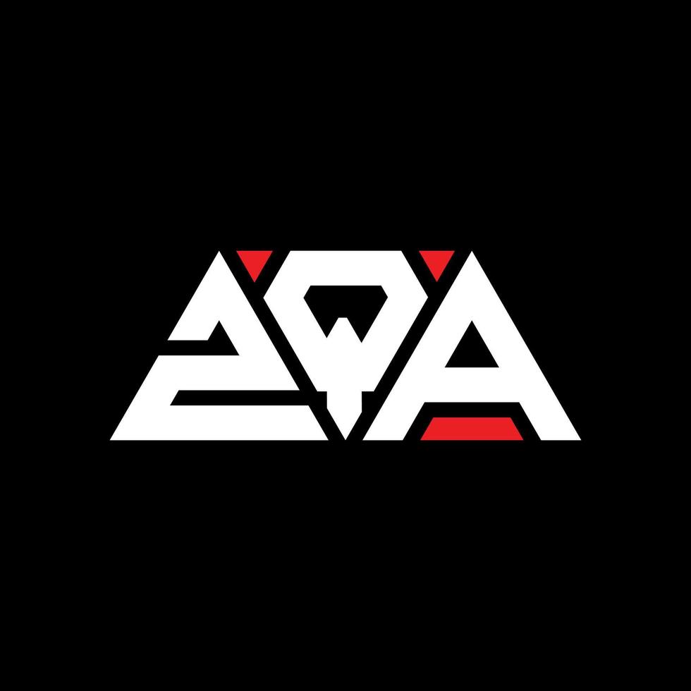 ZQA triangle letter logo design with triangle shape. ZQA triangle logo design monogram. ZQA triangle vector logo template with red color. ZQA triangular logo Simple, Elegant, and Luxurious Logo. ZQA