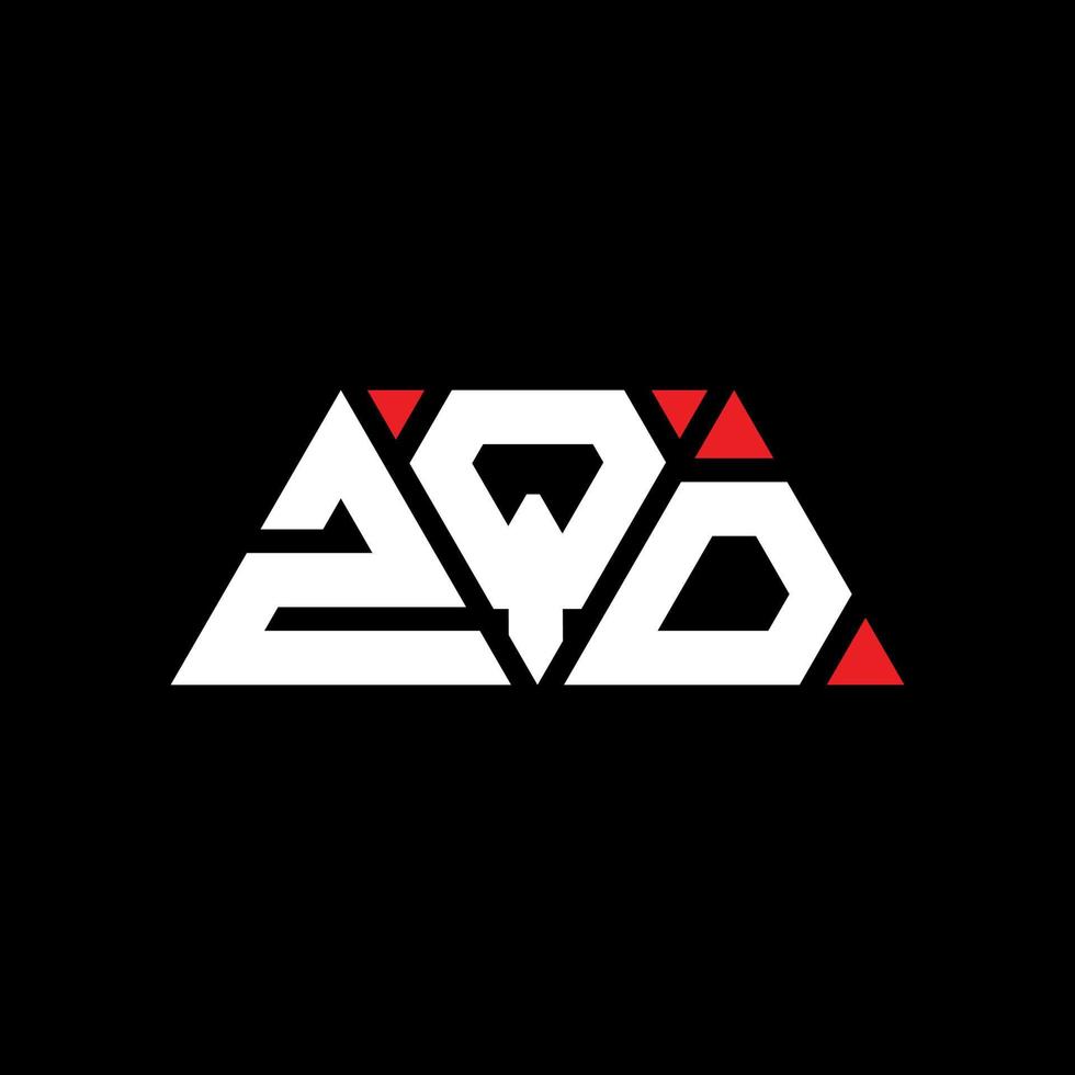 ZQD triangle letter logo design with triangle shape. ZQD triangle logo design monogram. ZQD triangle vector logo template with red color. ZQD triangular logo Simple, Elegant, and Luxurious Logo. ZQD