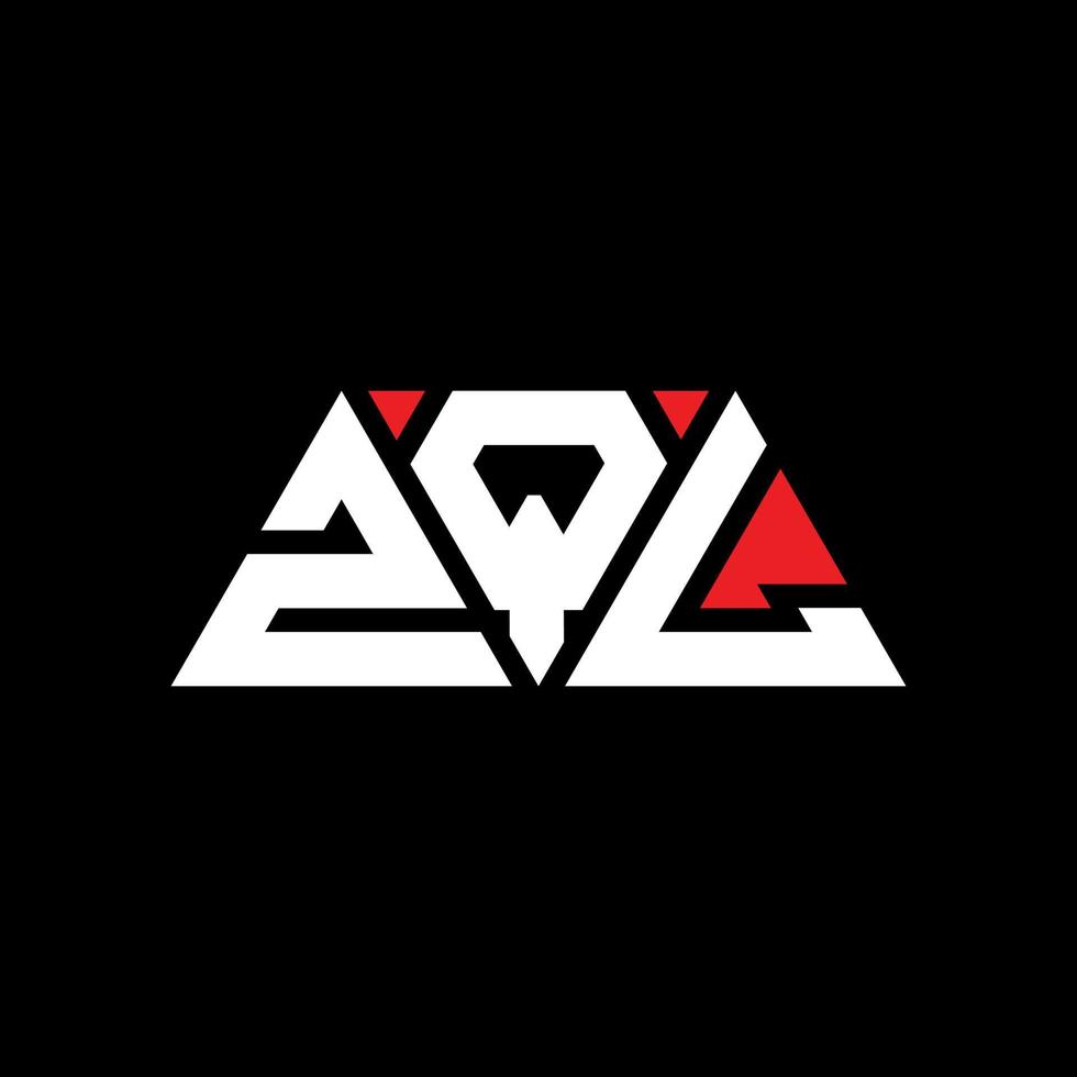 ZQL triangle letter logo design with triangle shape. ZQL triangle logo design monogram. ZQL triangle vector logo template with red color. ZQL triangular logo Simple, Elegant, and Luxurious Logo. ZQL