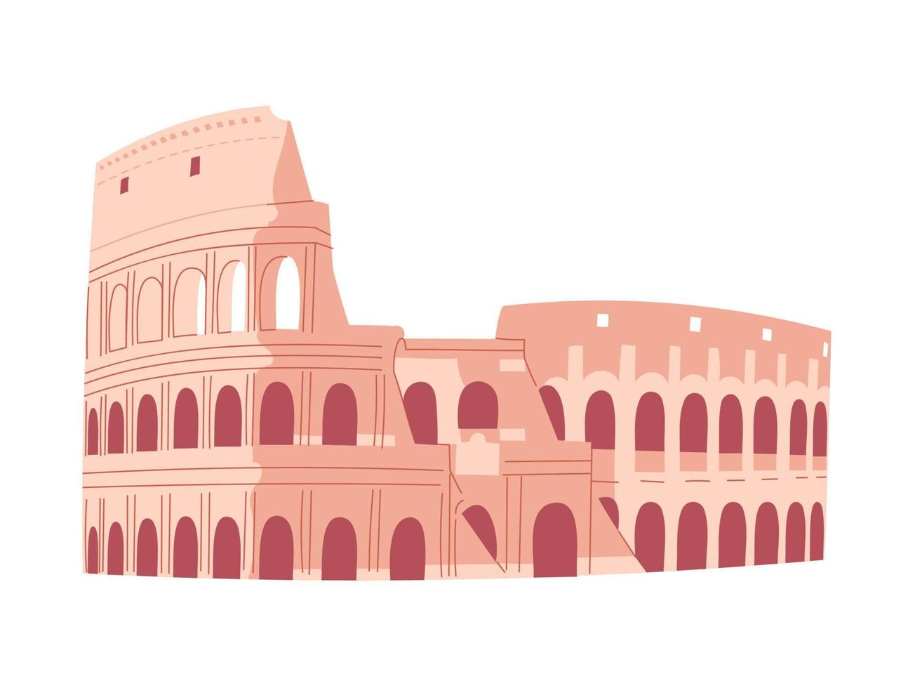 Coliseum in Rome. Italian sightseeing. illustration vector