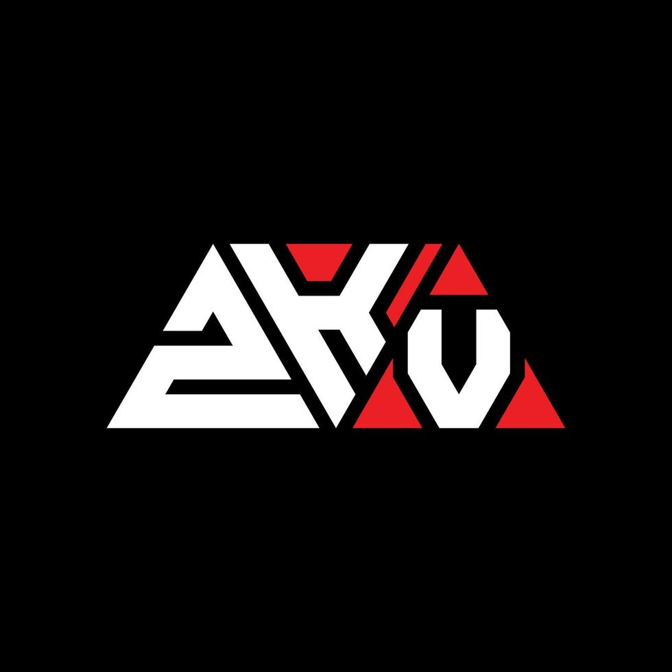 Diseño de logotipo de letra triangular zkv con forma de triángulo. monograma de diseño del logotipo del triángulo zkv. plantilla de logotipo de vector de triángulo zkv con color rojo. logotipo triangular zkv logotipo simple, elegante y lujoso. zkv