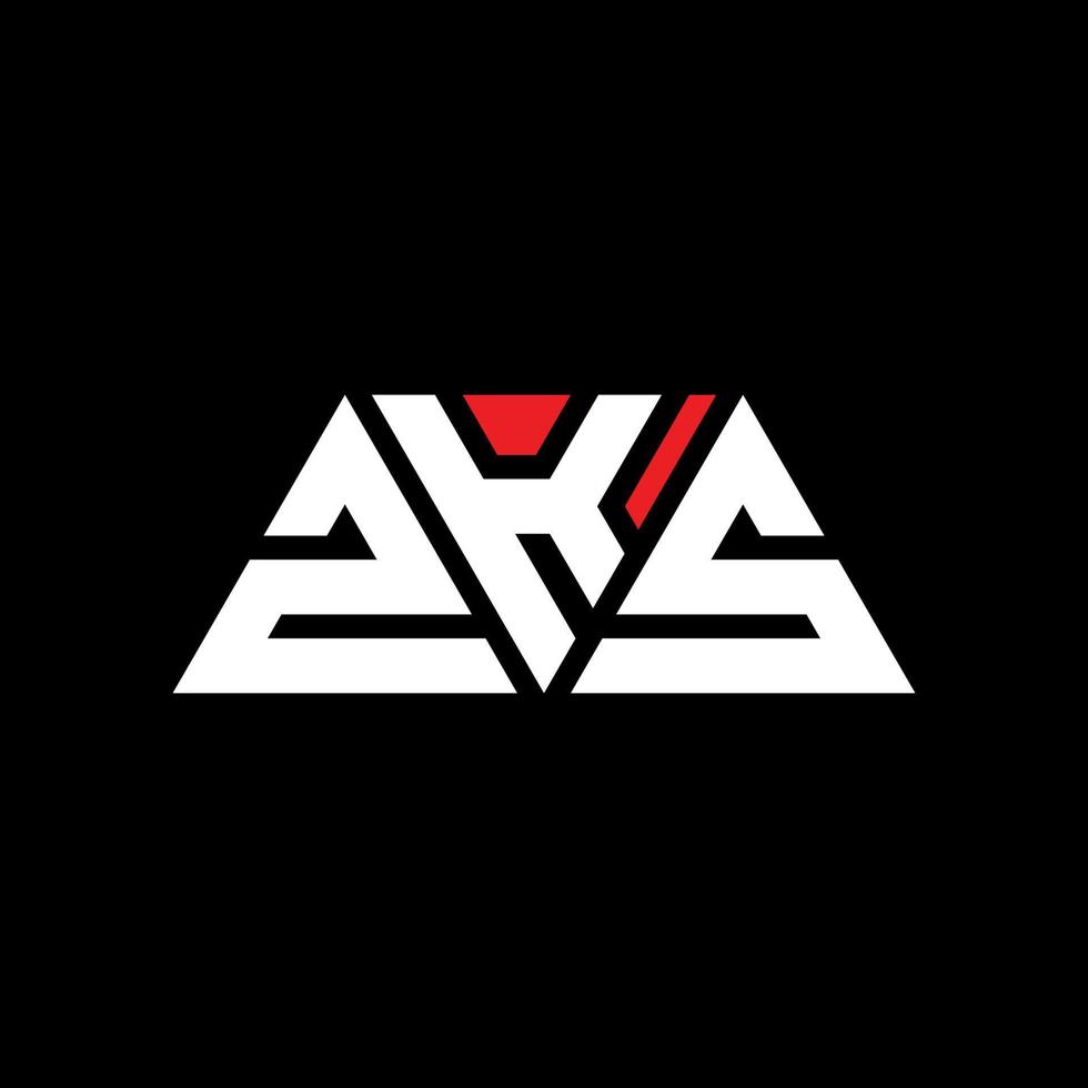 ZKS triangle letter logo design with triangle shape. ZKS triangle logo design monogram. ZKS triangle vector logo template with red color. ZKS triangular logo Simple, Elegant, and Luxurious Logo. ZKS