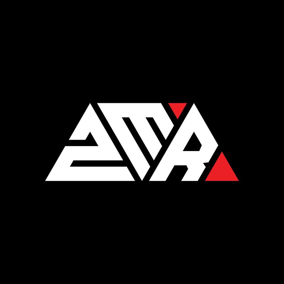 diseño de logotipo de letra triangular zmr con forma de triángulo. monograma de diseño del logotipo del triángulo zmr. plantilla de logotipo de vector de triángulo zmr con color rojo. logotipo triangular zmr logotipo simple, elegante y lujoso. zmr