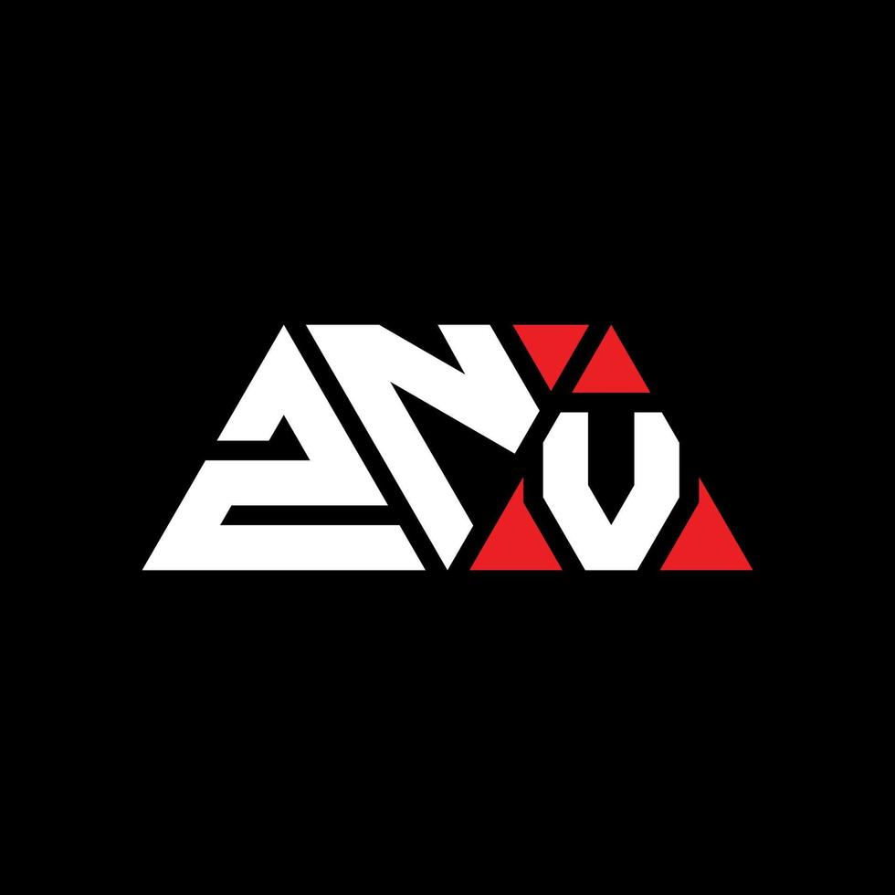 Diseño de logotipo de letra triangular znv con forma de triángulo. monograma de diseño del logotipo del triángulo znv. plantilla de logotipo de vector de triángulo znv con color rojo. logotipo triangular znv logotipo simple, elegante y lujoso. znv