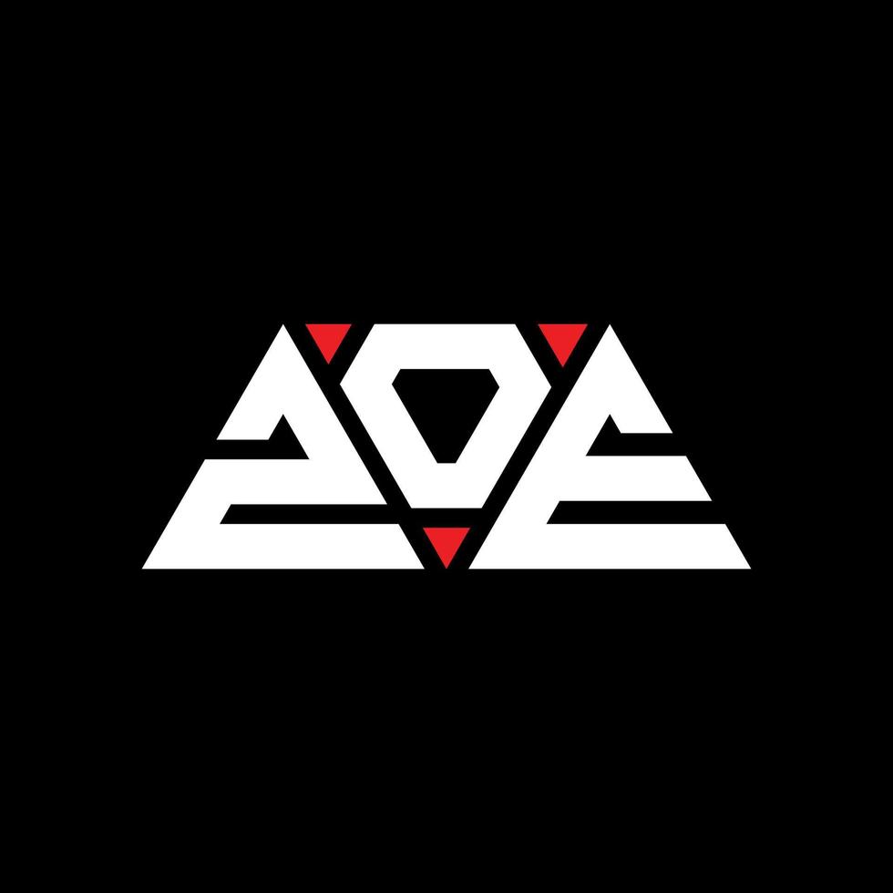 diseño de logotipo de letra triangular zoe con forma de triángulo. monograma de diseño del logotipo del triángulo zoe. plantilla de logotipo de vector de triángulo zoe con color rojo. logo triangular de zoe logo simple, elegante y lujoso. zoe