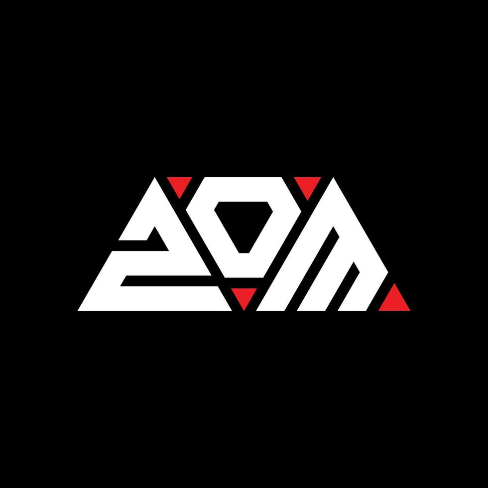 diseño de logotipo de letra de triángulo zom con forma de triángulo. monograma de diseño de logotipo de triángulo zom. plantilla de logotipo de vector de triángulo zom con color rojo. logotipo triangular zom logotipo simple, elegante y lujoso. zom