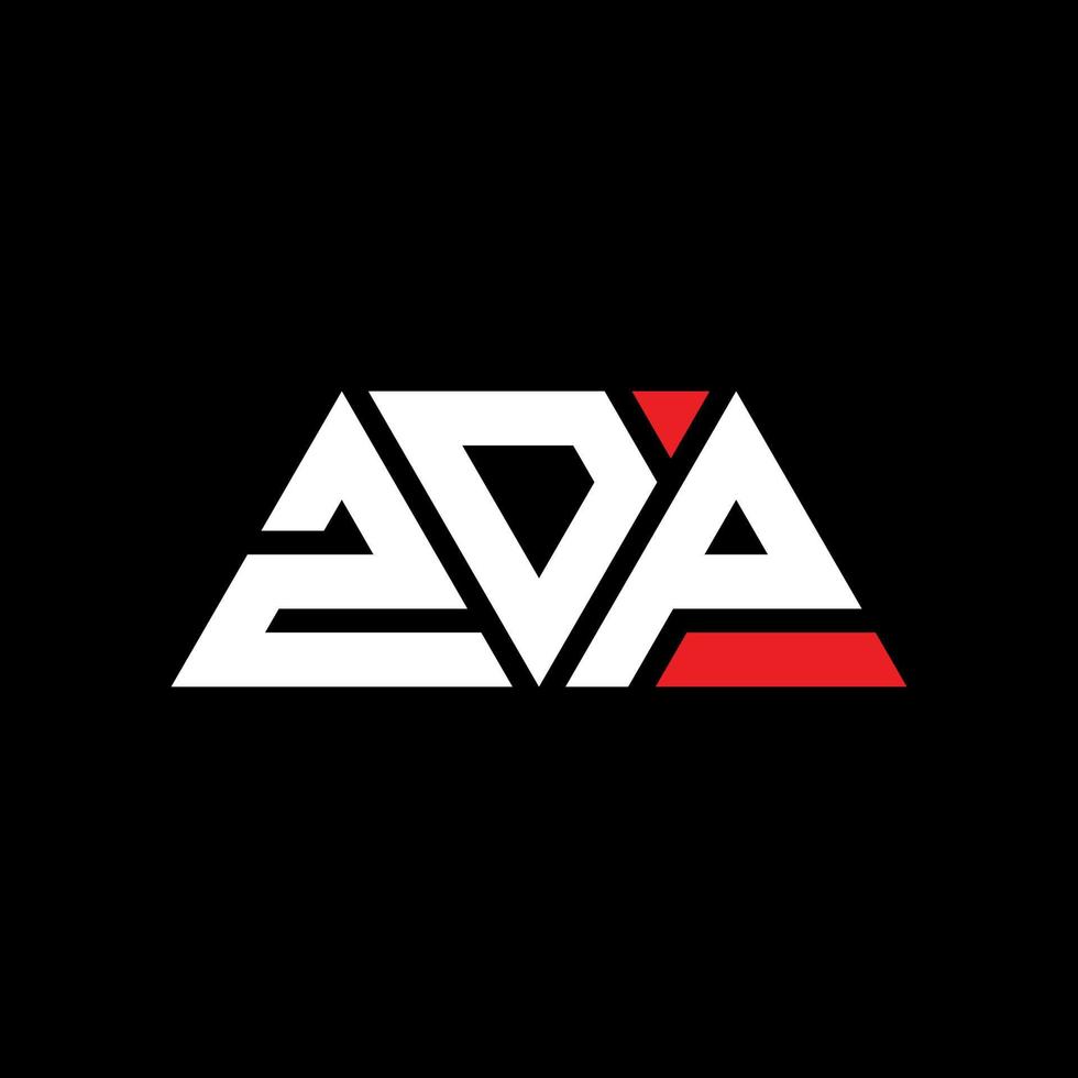 ZDP triangle letter logo design with triangle shape. ZDP triangle logo design monogram. ZDP triangle vector logo template with red color. ZDP triangular logo Simple, Elegant, and Luxurious Logo. ZDP