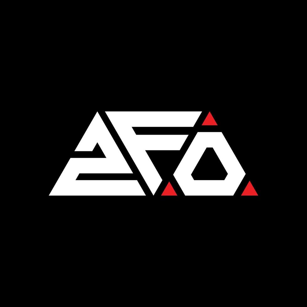 Diseño de logotipo de letra triangular zfo con forma de triángulo. monograma de diseño de logotipo de triángulo zfo. plantilla de logotipo de vector de triángulo zfo con color rojo. logotipo triangular zfo logotipo simple, elegante y lujoso. zfo