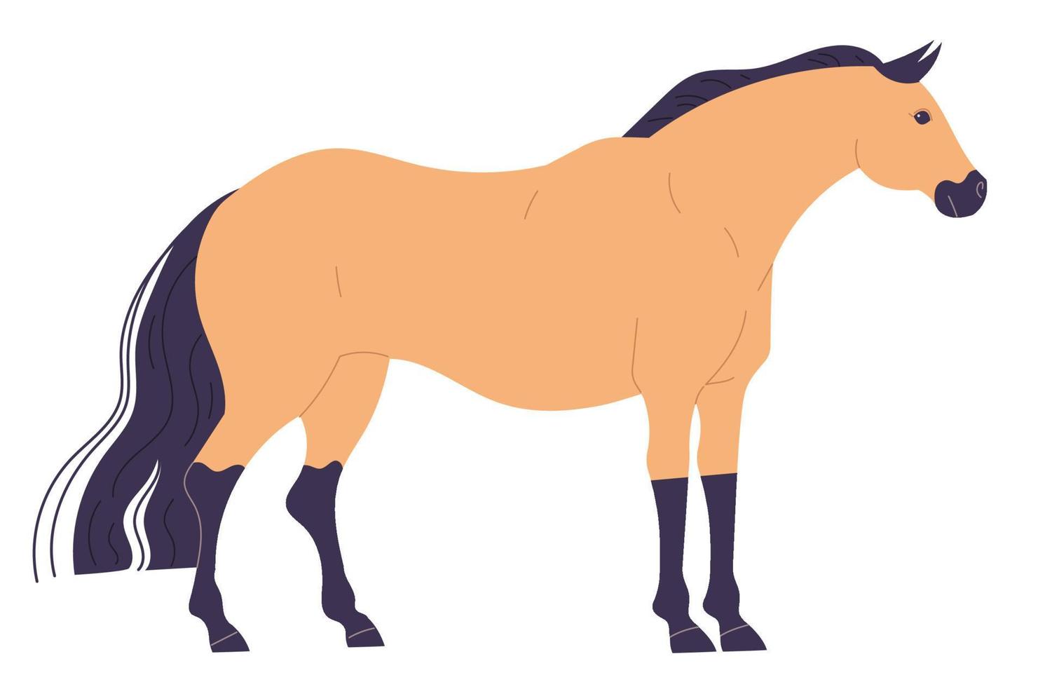 Horse with blond mane is galloping slowly vector