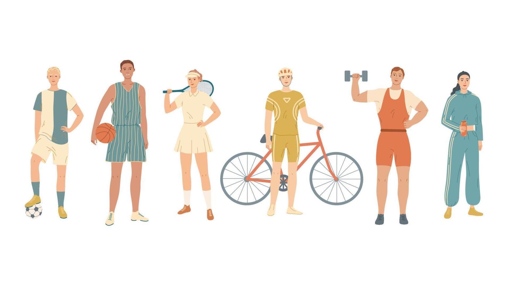 Group of athletes from different kinds of sports. vector