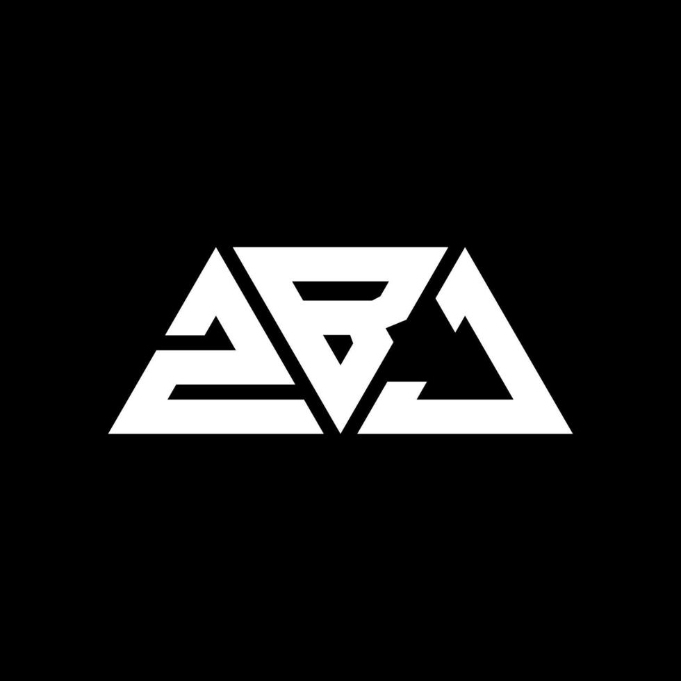 ZBJ triangle letter logo design with triangle shape. ZBJ triangle logo design monogram. ZBJ triangle vector logo template with red color. ZBJ triangular logo Simple, Elegant, and Luxurious Logo. ZBJ