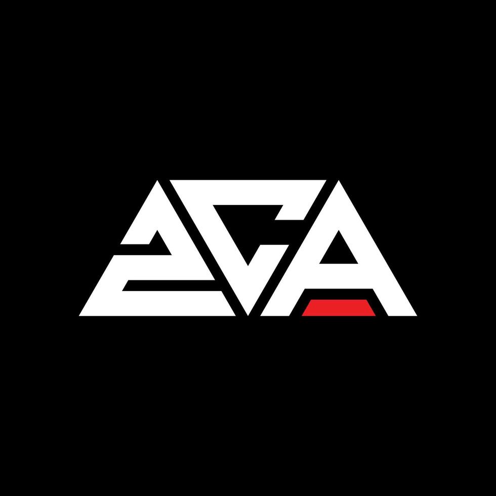 ZCA triangle letter logo design with triangle shape. ZCA triangle logo design monogram. ZCA triangle vector logo template with red color. ZCA triangular logo Simple, Elegant, and Luxurious Logo. ZCA
