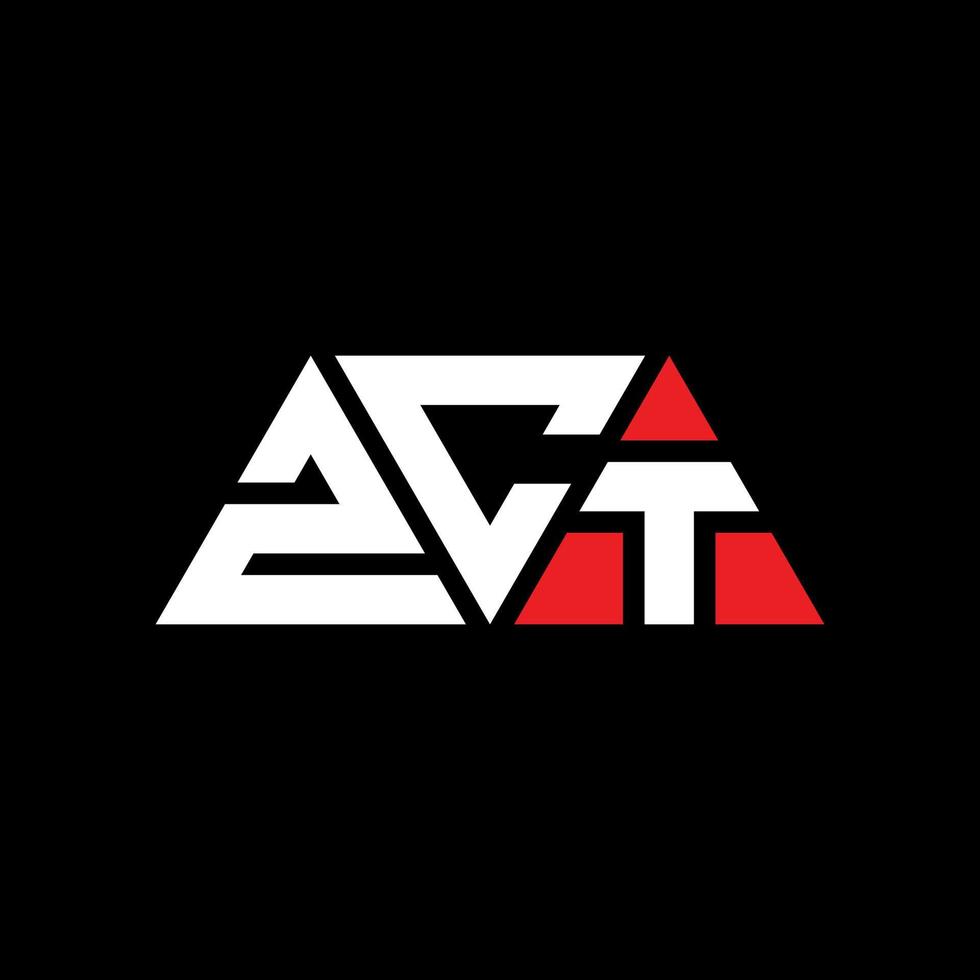 Diseño de logotipo de letra triangular zct con forma de triángulo. monograma de diseño de logotipo de triángulo zct. plantilla de logotipo de vector de triángulo zct con color rojo. logotipo triangular zct logotipo simple, elegante y lujoso. zct
