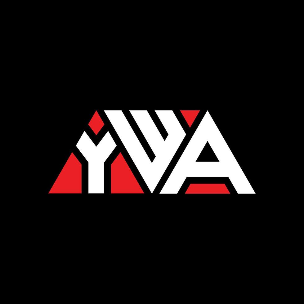 YWA triangle letter logo design with triangle shape. YWA triangle logo design monogram. YWA triangle vector logo template with red color. YWA triangular logo Simple, Elegant, and Luxurious Logo. YWA