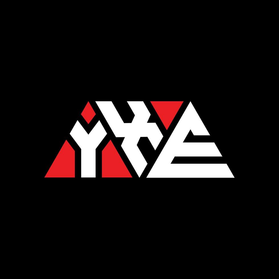 YXE triangle letter logo design with triangle shape. YXE triangle logo design monogram. YXE triangle vector logo template with red color. YXE triangular logo Simple, Elegant, and Luxurious Logo. YXE