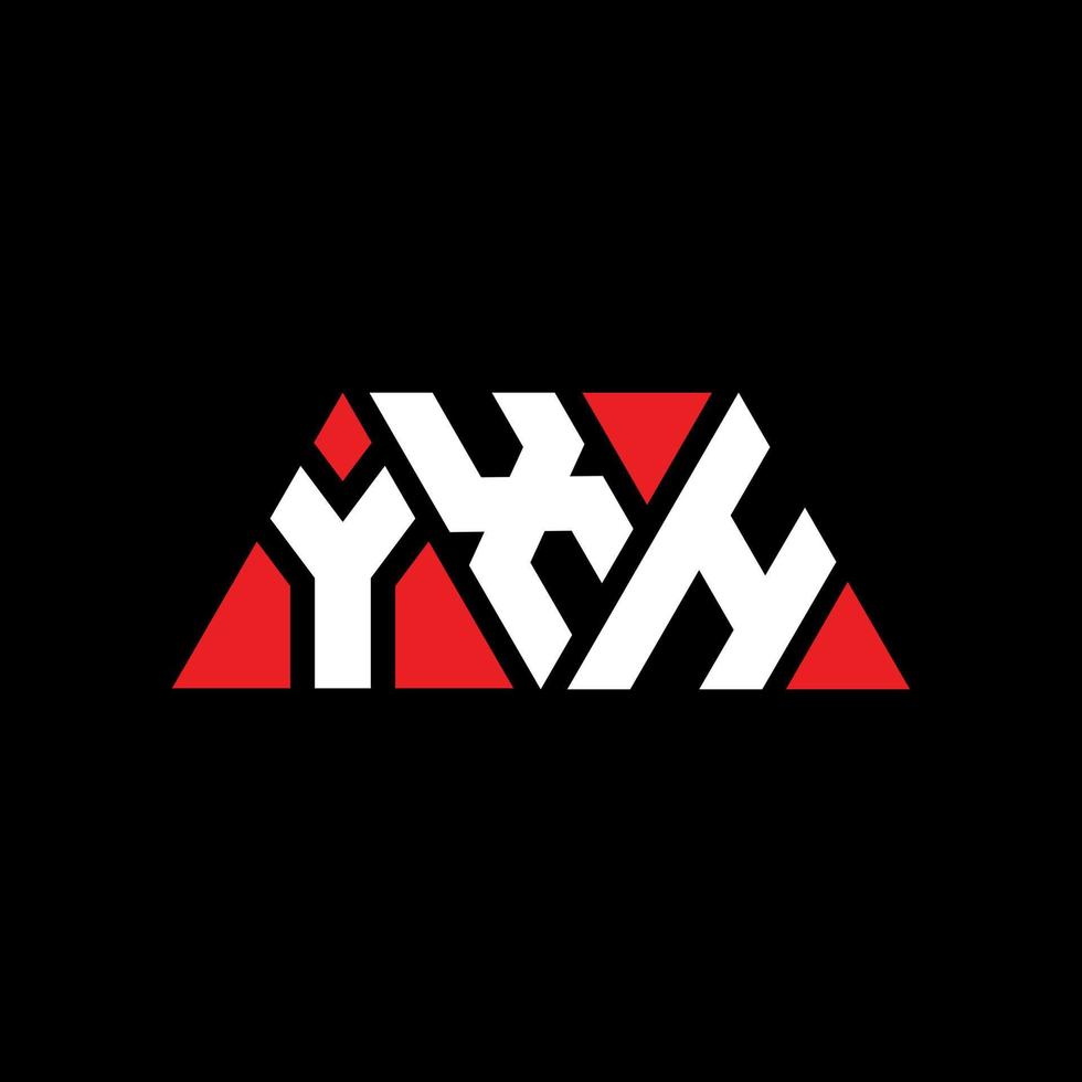diseño de logotipo de letra triangular yxh con forma de triángulo. monograma de diseño del logotipo del triángulo yxh. Plantilla de logotipo de vector de triángulo yxh con color rojo. logotipo triangular yxh logotipo simple, elegante y lujoso. yxh
