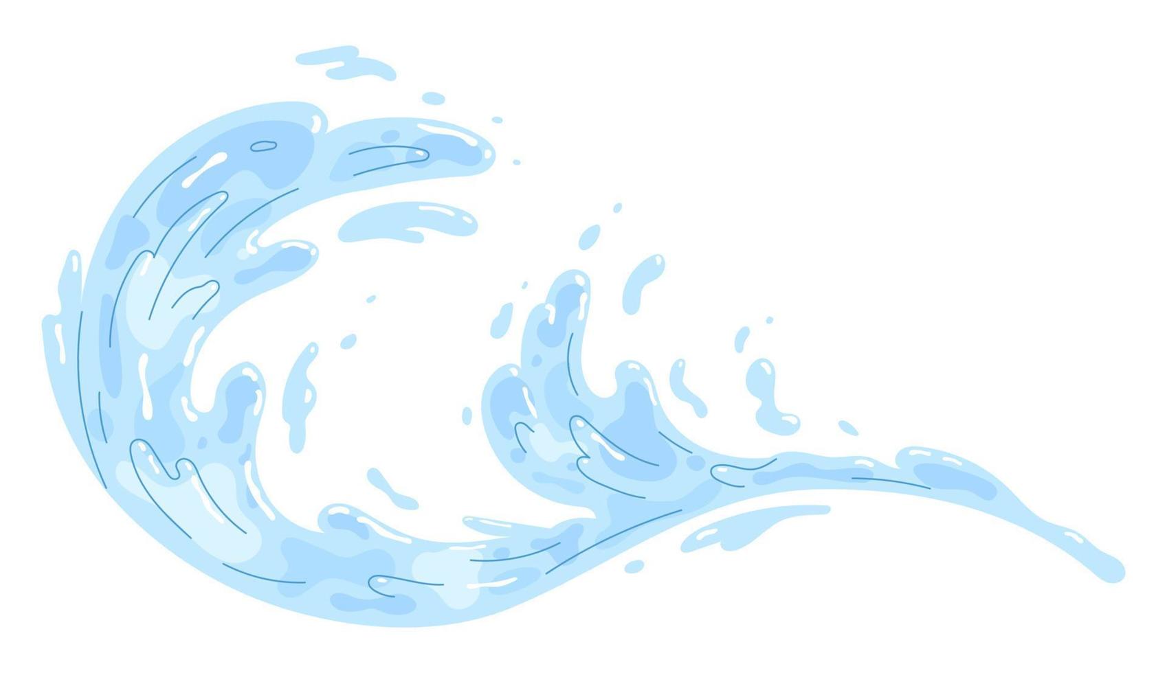 Splash of water, wave figure.  illustration vector