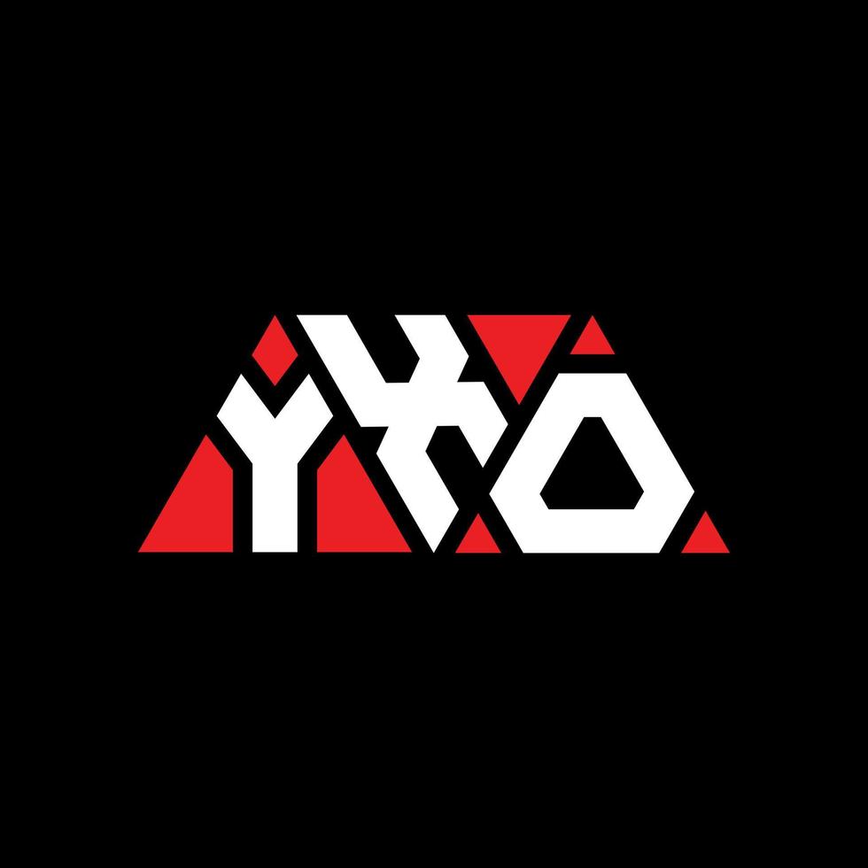 YXO triangle letter logo design with triangle shape. YXO triangle logo design monogram. YXO triangle vector logo template with red color. YXO triangular logo Simple, Elegant, and Luxurious Logo. YXO