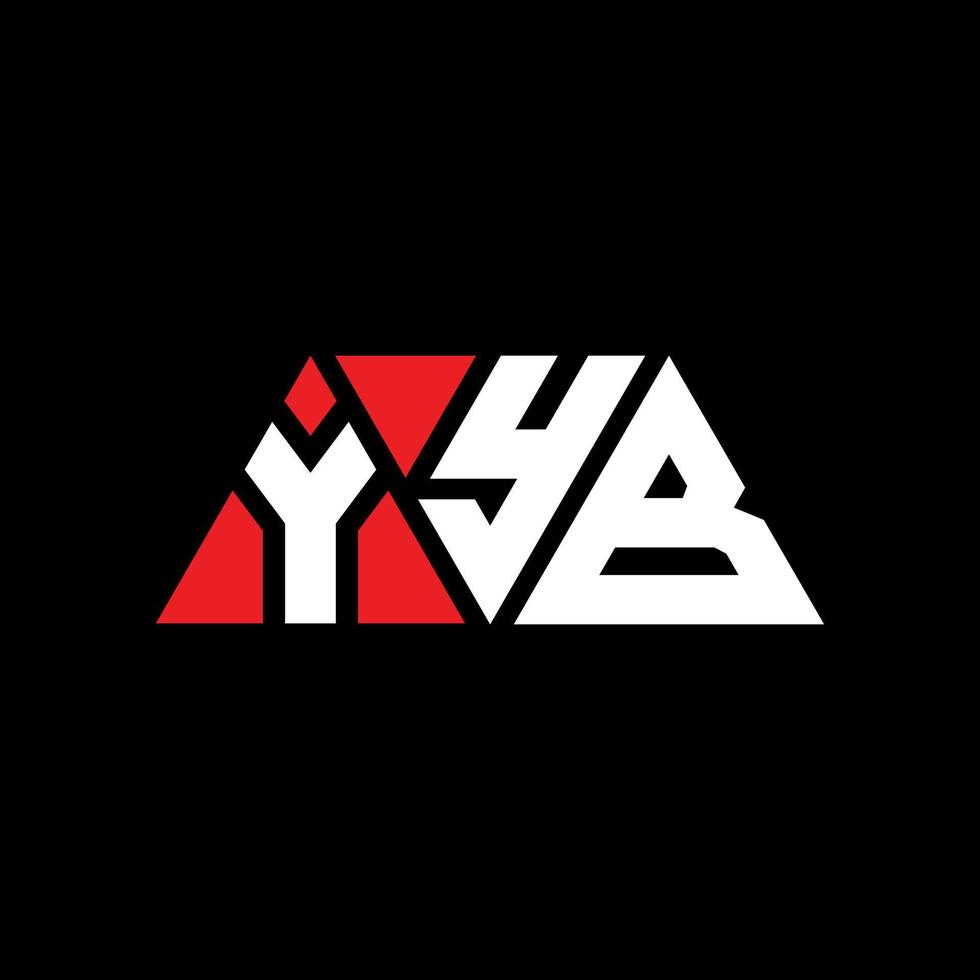 YYB triangle letter logo design with triangle shape. YYB triangle logo design monogram. YYB triangle vector logo template with red color. YYB triangular logo Simple, Elegant, and Luxurious Logo. YYB
