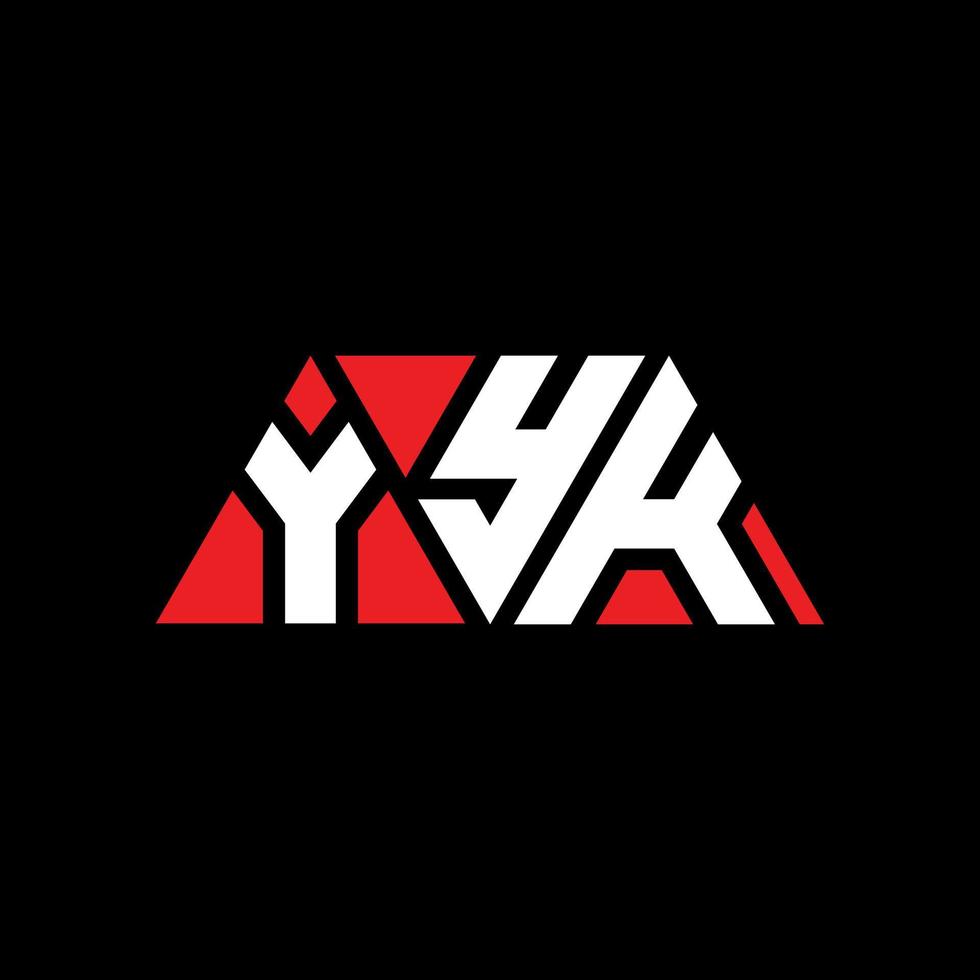 diseño de logotipo de letra de triángulo yyk con forma de triángulo. monograma de diseño de logotipo de triángulo yyk. plantilla de logotipo de vector de triángulo yyk con color rojo. logotipo triangular yyk logotipo simple, elegante y lujoso. yyk