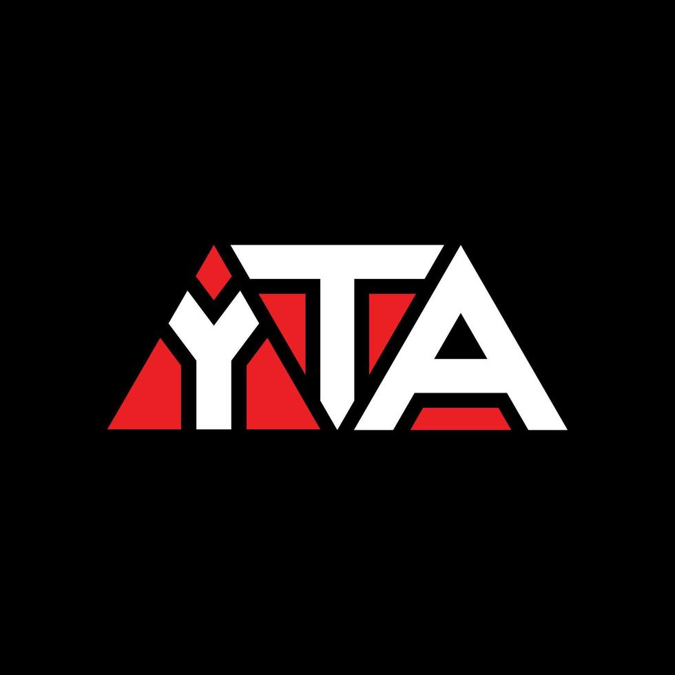 diseño de logotipo de letra triangular yta con forma de triángulo. monograma de diseño de logotipo de triángulo yta. plantilla de logotipo de vector de triángulo yta con color rojo. logotipo triangular yta logotipo simple, elegante y lujoso. yta