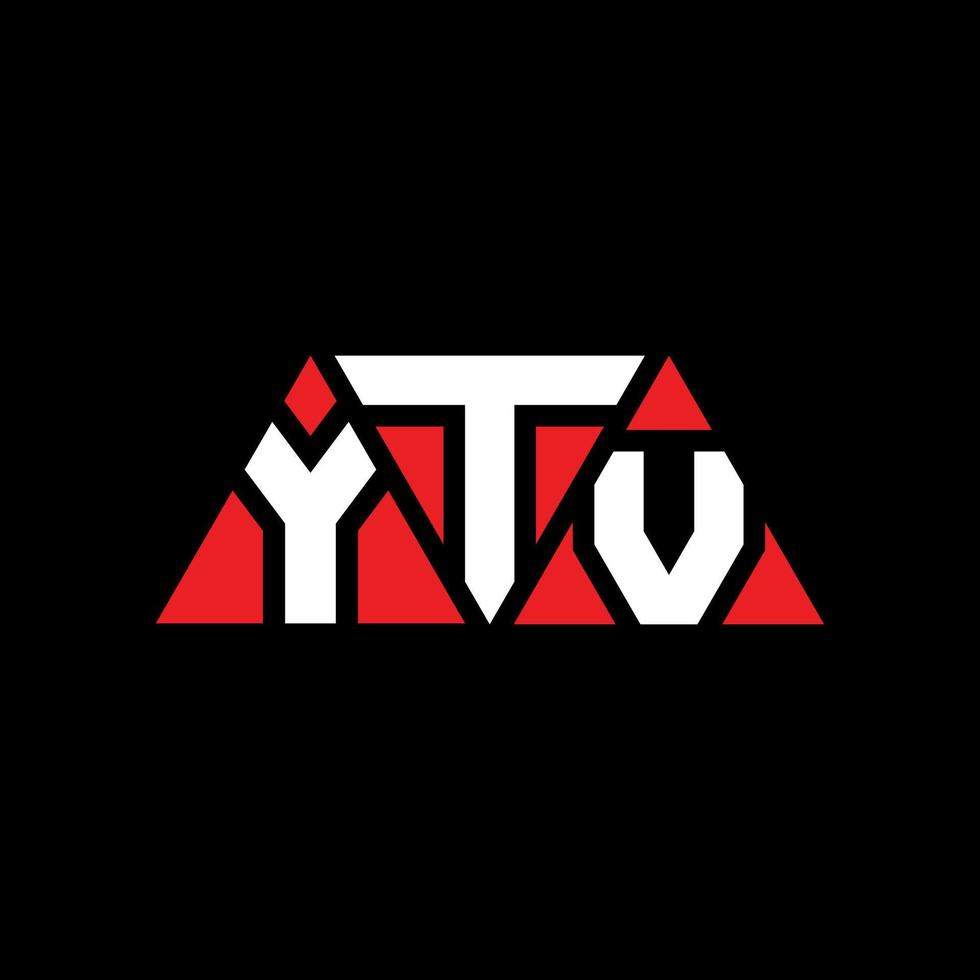 diseño de logotipo de letra triangular ytv con forma de triángulo. monograma de diseño del logotipo del triángulo ytv. plantilla de logotipo de vector de triángulo ytv con color rojo. logotipo triangular ytv logotipo simple, elegante y lujoso. televisión