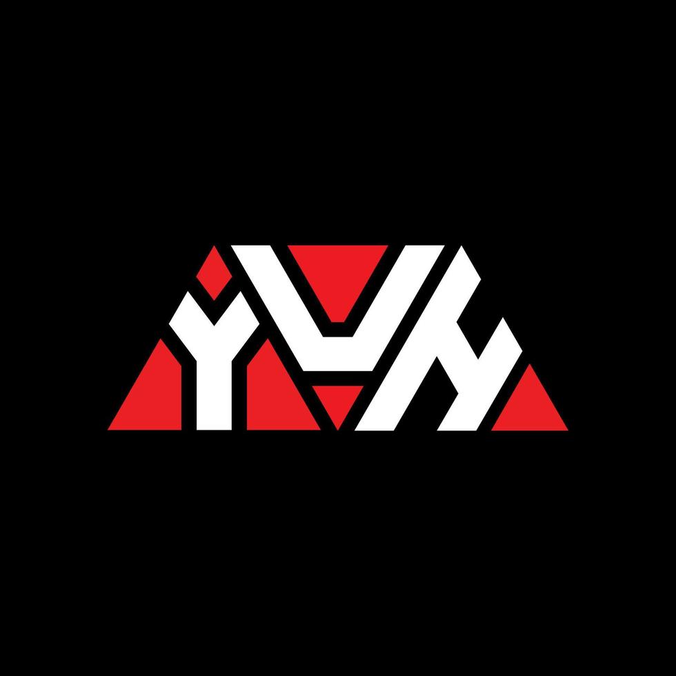 yuh diseño de logotipo de letra triangular con forma de triángulo. monograma de diseño de logotipo de triángulo yuh. yuh plantilla de logotipo de vector de triángulo con color rojo. yuh logo triangular logo simple, elegante y lujoso. sí