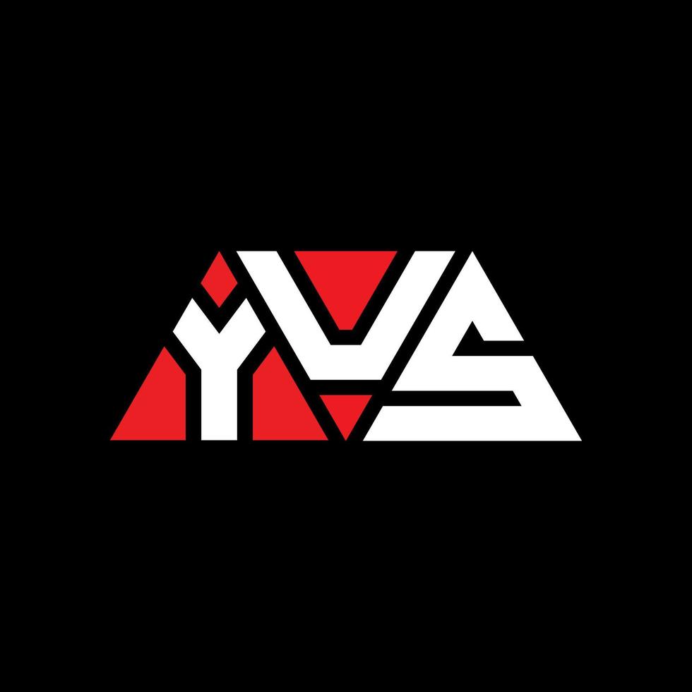 yus diseño de logotipo de letra triangular con forma de triángulo. monograma de diseño del logotipo del triángulo yus. Plantilla de logotipo de vector de triángulo yus con color rojo. yus logotipo triangular logotipo simple, elegante y lujoso. sí