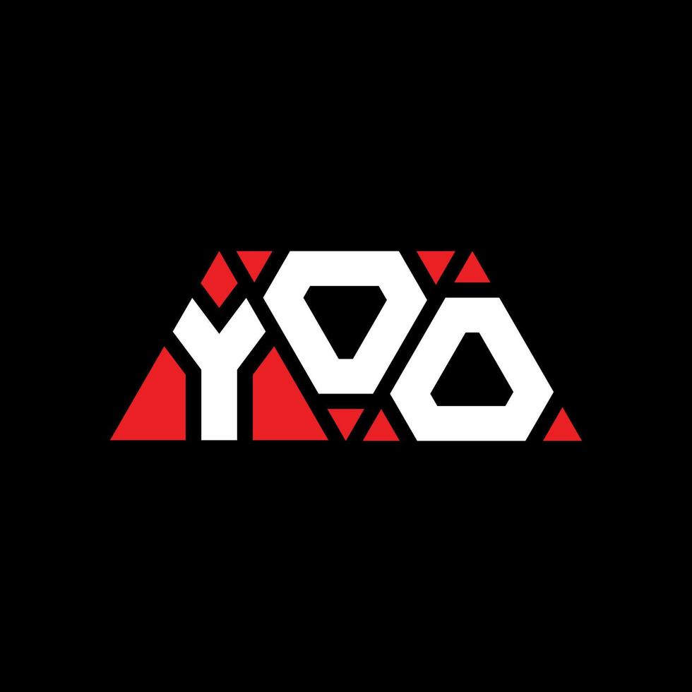 YOO triangle letter logo design with triangle shape. YOO triangle logo design monogram. YOO triangle vector logo template with red color. YOO triangular logo Simple, Elegant, and Luxurious Logo. YOO