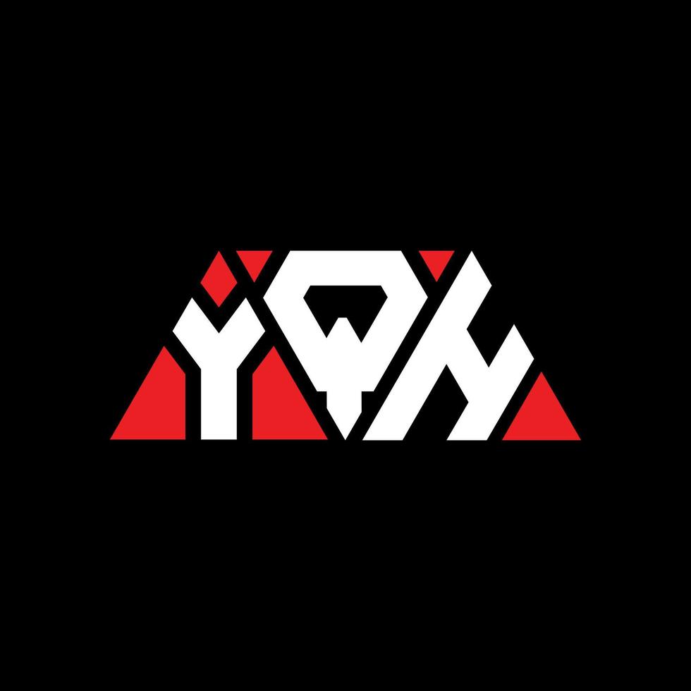 diseño de logotipo de letra triangular yqh con forma de triángulo. monograma de diseño del logotipo del triángulo yqh. plantilla de logotipo de vector de triángulo yqh con color rojo. logotipo triangular yqh logotipo simple, elegante y lujoso. yqh