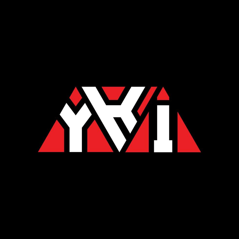YKI triangle letter logo design with triangle shape. YKI triangle logo design monogram. YKI triangle vector logo template with red color. YKI triangular logo Simple, Elegant, and Luxurious Logo. YKI