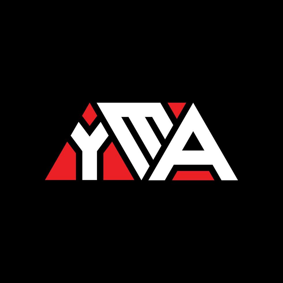 diseño de logotipo de letra de triángulo yma con forma de triángulo. monograma de diseño del logotipo del triángulo yma. plantilla de logotipo de vector de triángulo yma con color rojo. logotipo triangular yma logotipo simple, elegante y lujoso. yma