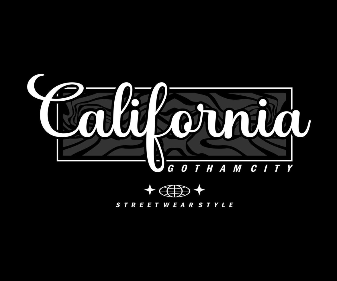 Vector illustration of letter graphics, california, creative clothing, for street style tshirt design, hoodies, etc