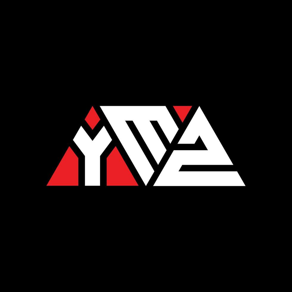 YMZ triangle letter logo design with triangle shape. YMZ triangle logo design monogram. YMZ triangle vector logo template with red color. YMZ triangular logo Simple, Elegant, and Luxurious Logo. YMZ