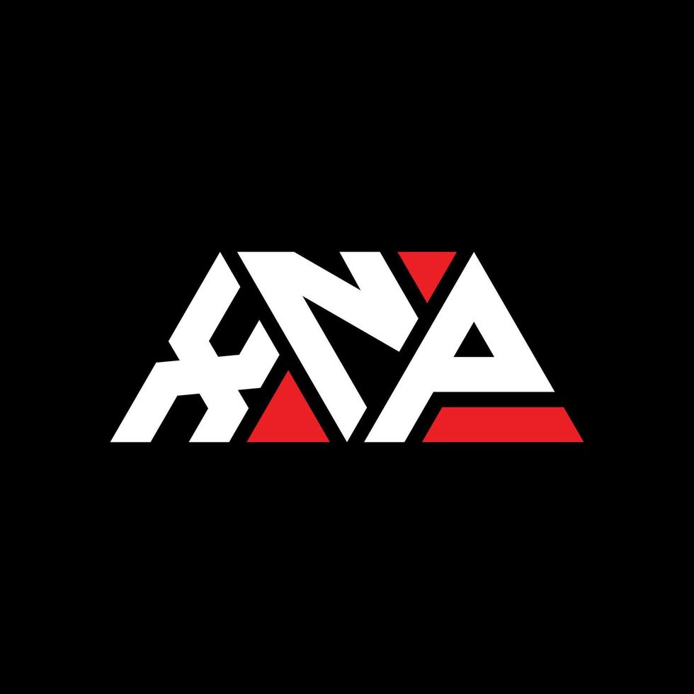 XNP triangle letter logo design with triangle shape. XNP triangle logo design monogram. XNP triangle vector logo template with red color. XNP triangular logo Simple, Elegant, and Luxurious Logo. XNP