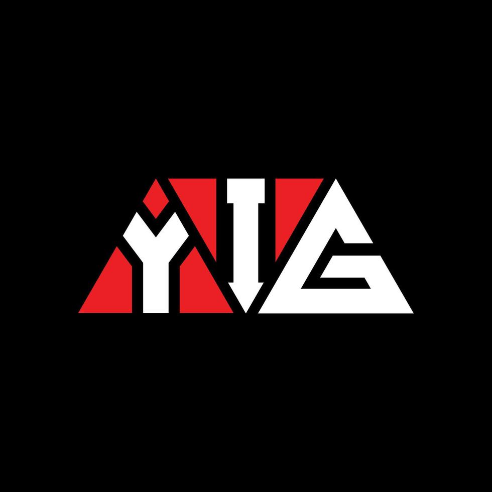 diseño de logotipo de letra de triángulo yig con forma de triángulo. monograma de diseño de logotipo de triángulo yig. plantilla de logotipo de vector de triángulo yig con color rojo. logotipo triangular yig logotipo simple, elegante y lujoso. yig