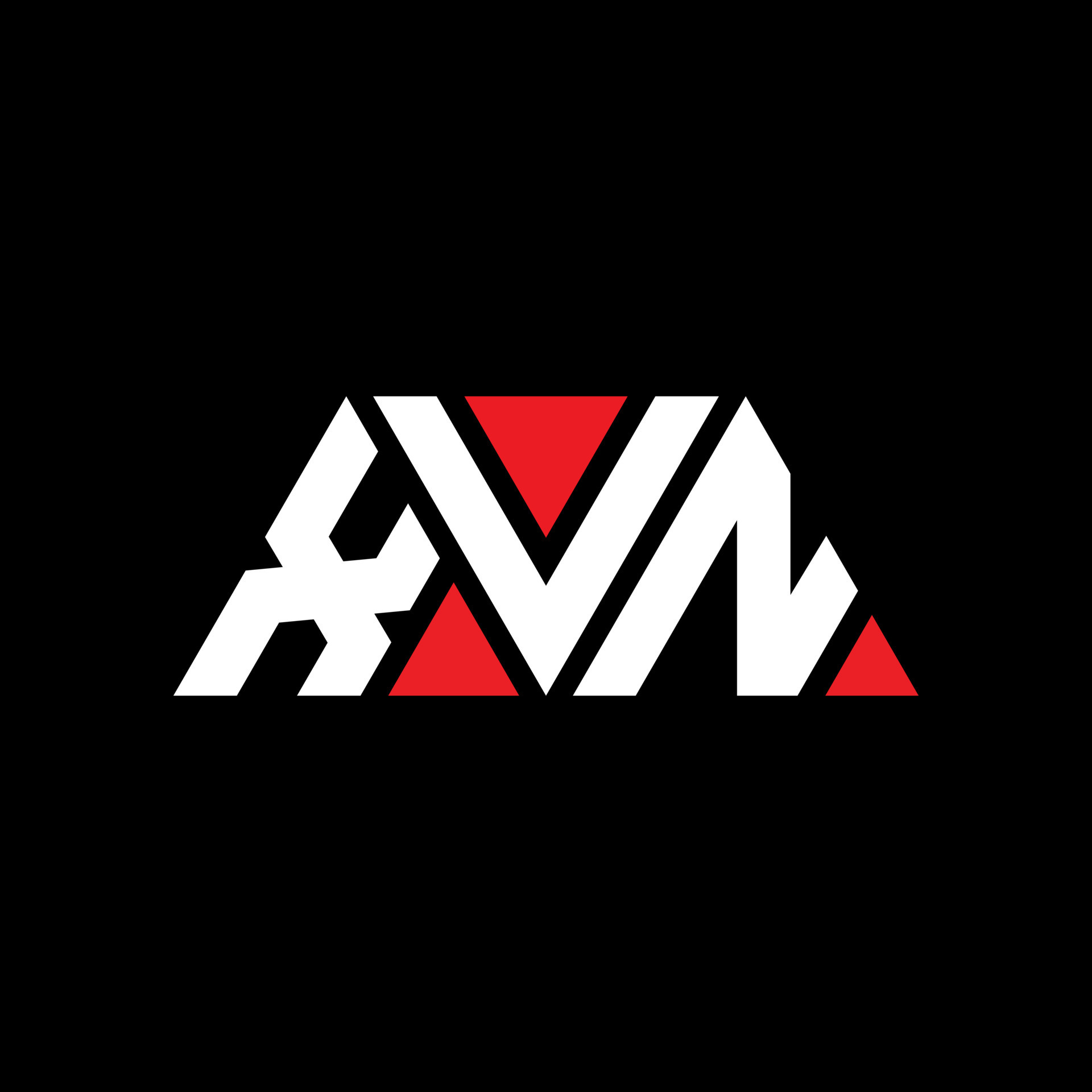XVN triangle letter logo design with triangle shape. XVN triangle logo