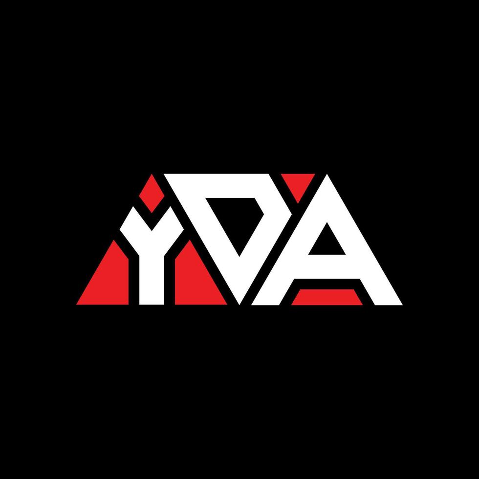 diseño de logotipo de letra triangular yda con forma de triángulo. monograma de diseño del logotipo del triángulo yda. plantilla de logotipo de vector de triángulo yda con color rojo. logotipo triangular yda logotipo simple, elegante y lujoso. yda