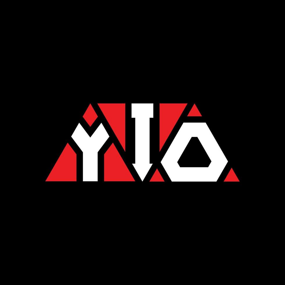 YIO triangle letter logo design with triangle shape. YIO triangle logo design monogram. YIO triangle vector logo template with red color. YIO triangular logo Simple, Elegant, and Luxurious Logo. YIO