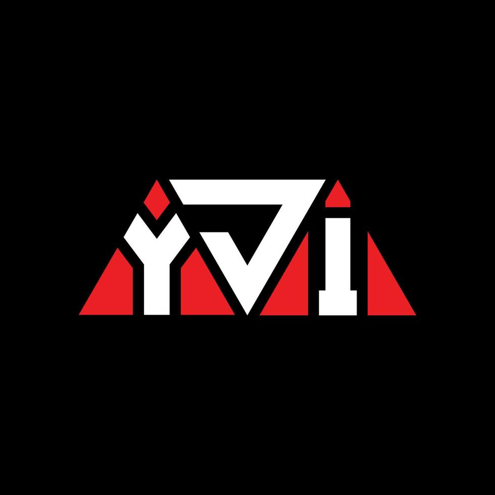 YJI triangle letter logo design with triangle shape. YJI triangle logo design monogram. YJI triangle vector logo template with red color. YJI triangular logo Simple, Elegant, and Luxurious Logo. YJI