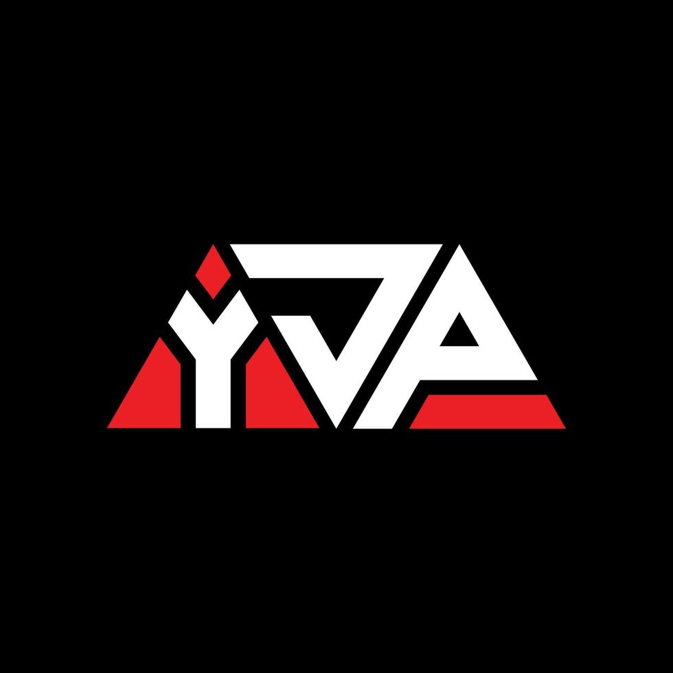 YJP triangle letter logo design with triangle shape. YJP triangle logo design monogram. YJP triangle vector logo template with red color. YJP triangular logo Simple, Elegant, and Luxurious Logo. YJP