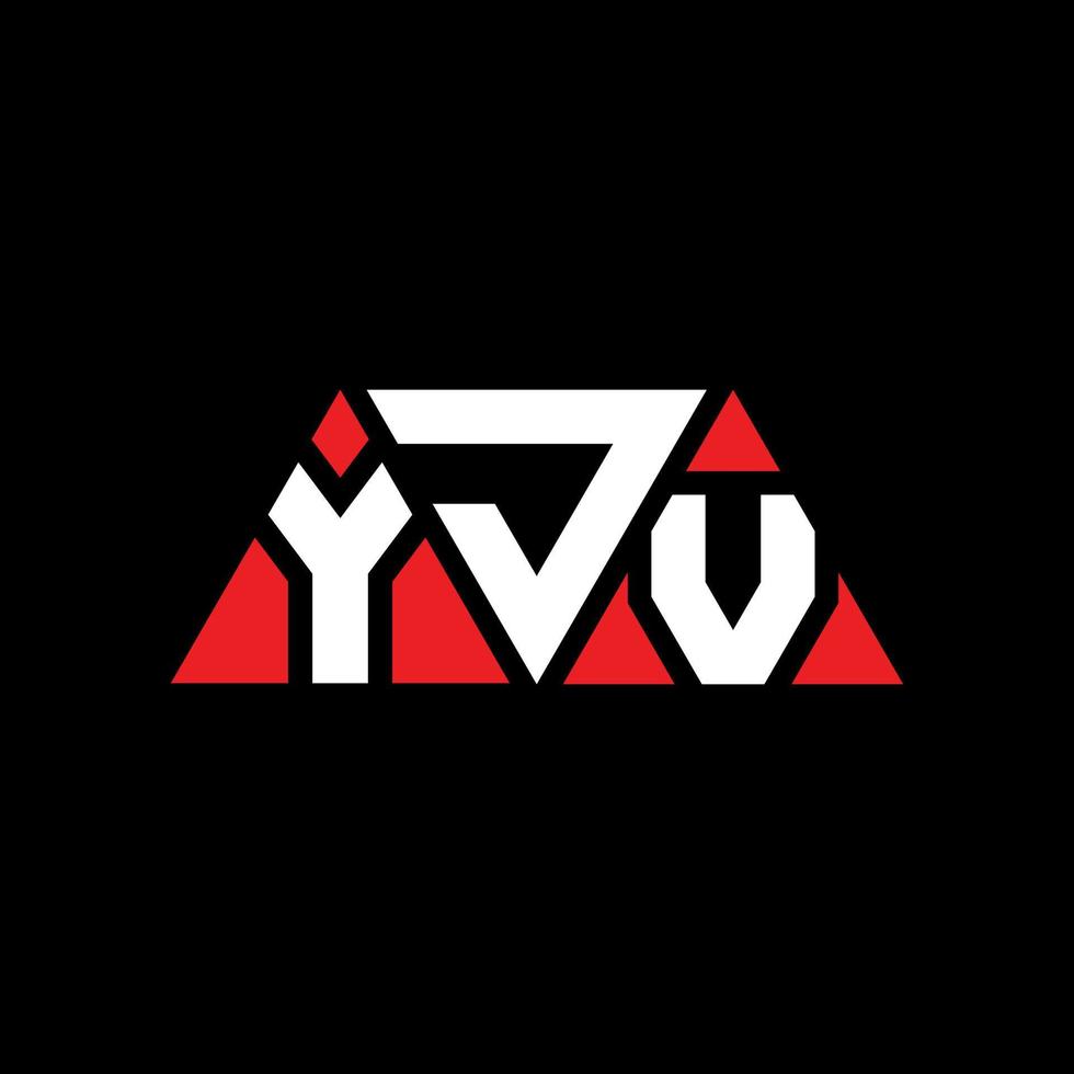 YJV triangle letter logo design with triangle shape. YJV triangle logo design monogram. YJV triangle vector logo template with red color. YJV triangular logo Simple, Elegant, and Luxurious Logo. YJV